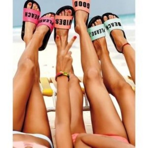 Victoria's Secret PINK Beach Please Slides Slippers Sandals Size M (8/9) - Picture 2 of 9